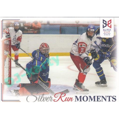 2023/24 Legendary Cards Hlinka Gretzky Cup Young Lions #SRM-37 Švédský brankář odolával českým šancím Silver Run Moments