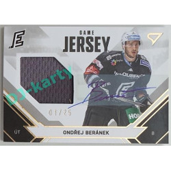 2021/22 Sportzoo TIPSPORT ELH Ondřej Beránek #JS-OB 01/25 Game Jersey Signature