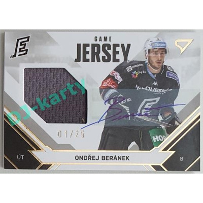 2021/22 Sportzoo TIPSPORT ELH Ondřej Beránek #JS-OB 01/25 Game Jersey Signature