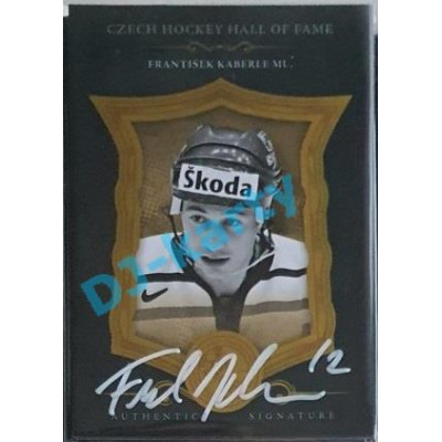 2020 OFS Síň slávy českého hokeje František Kaberle ml. #SSCH-FKA 1/6 Black Authentic Signature White