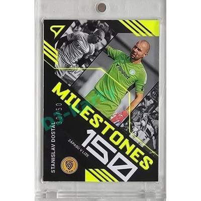 2023/24 Sportzoo Fortuna Liga 2. série #MS-18 Stanislav Dostál Milestones Neon Yellow xx/50