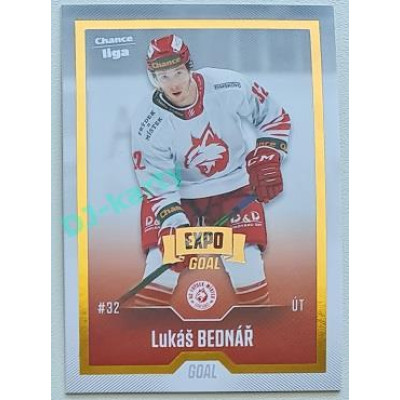 2022/23 Goal Cards Chance Liga 2. série #340 Lukáš Bednář Expo Gold 1 of 3