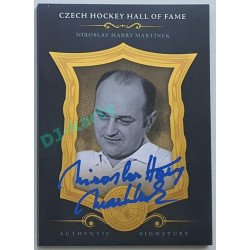 2022 LC Síň slávy českého hokeje UPDATE Miroslav Harry Martínek #SSCH-MHM 18/20 Black Authentic Signature Blue