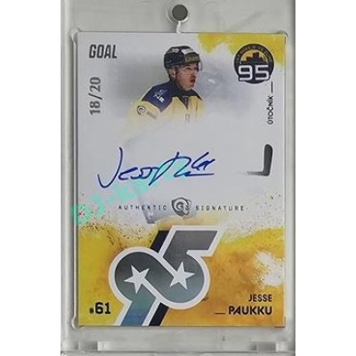 2024 Goal Cards 95. VÝROČÍ ZLÍNSKÉHO HOKEJE #ZL20 Jesse Paukku Signature xx/20