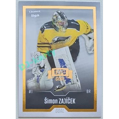 2022/23 Goal Cards Chance Liga 2. série #232 Šimon Zajíček Expo Gold 1 of 3