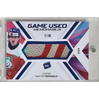 2023 MK reprezentace #GUM-11 Matyáš Šapovaliv Game Used Memorabilia BLUE 1/10