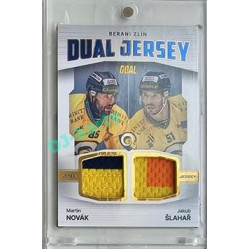 2023/24 Goal cards Chance Liga 2. série #JD-02 Martin Novák / Jakub Šlahař Game Used Material Dual Jersey 04/10