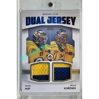 2023/24 Goal cards Chance Liga 2. série #JD-01 Daniel Huf / Michal Kořének Game Used Material Dual Jersey 05/10