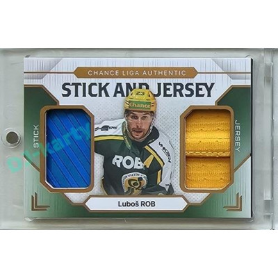 2023/24 Goal cards Chance Liga 2. série #SJ-04 Luboš Rob Game Used Material Jersey&Stick 15/20