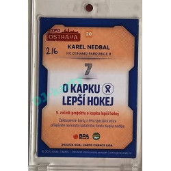 2023/24 Goal cards Chance Liga O kapku lepší hokej #20 Karel Nedbal Expo Ostrava Signature x/6