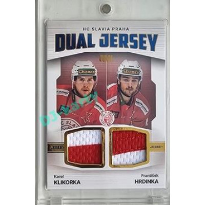 2023/24 Goal cards Chance Liga 2. série #JD-14 Karel Klikorka / František Hrdinka Game Used Material Dual Jersey 05/10