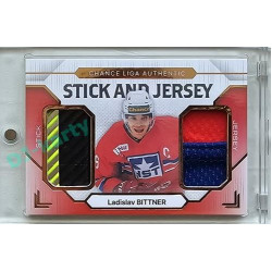 2023/24 Goal cards Chance Liga 2. série #SJ-05 Ladislav Bittner Game Used Material Jersey&Stick 15/20