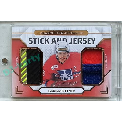 2023/24 Goal cards Chance Liga 2. série #SJ-05 Ladislav Bittner Game Used Material Jersey&Stick 15/20