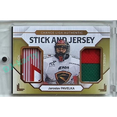 2023/24 Goal cards Chance Liga 2. série #SJ-06 Jaroslav Pavelka Game Used Material Jersey&Stick 15/20
