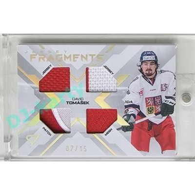2024 Sportzoo Hokejové ČESKO #JF-DT David Tomášek Jersey Fragments Level 3 07/15