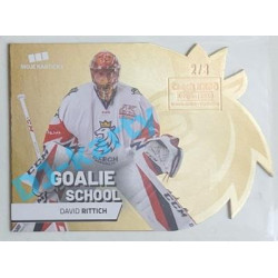 2020 MK reprezentace David Rittich #1 2/3 Goalie School Die-cut Gold Czech Expo