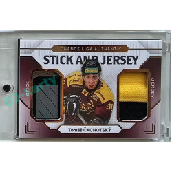 2023/24 Goal cards Chance Liga 2. série #SJ-09 Tomáš Čachotský Game Used Material Jersey&Stick 15/20