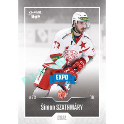 2022/23 Goal Cards Chance Liga 2. série #306 Šimon Szathmáry Expo Blue x/4