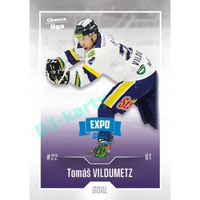 2022/23 Goal Cards Chance Liga 2. série #379 Tomáš Vildumetz Expo Blue x/4