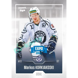 2022/23 Goal Cards Chance Liga 2. série #320 Markus Korkiakoski Expo Blue x/4