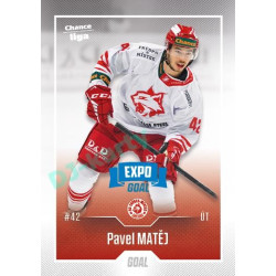 2022/23 Goal Cards Chance Liga 2. série #341 Pavel Matěj Expo Blue x/4