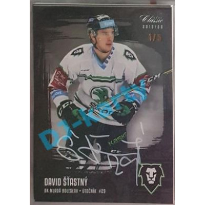 2019/20 OFS David Šťastný #136 1/5 Black Rainbow Signature