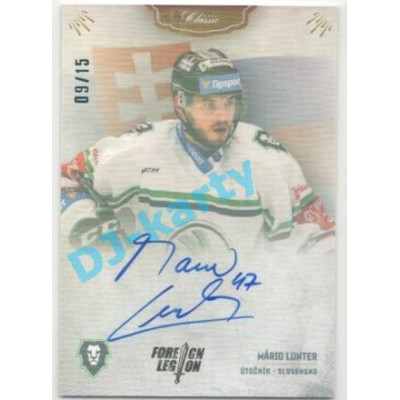 2021/22 OFS The Final Series Mário Lunter #FL-MLU 09/15 Bonus Signature Foreign Legion