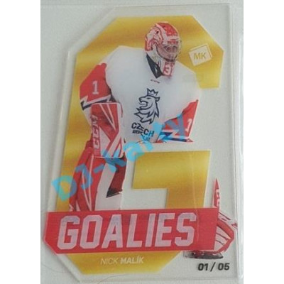 2021 MK reprezentace Nick Malík #G12 01/05 Goalies Gold Die-cut
