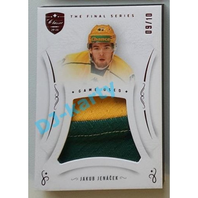 2021/22 OFS The Final Series Jakub Jenáček #JER-JE 09/10 Game Used Jersey Red