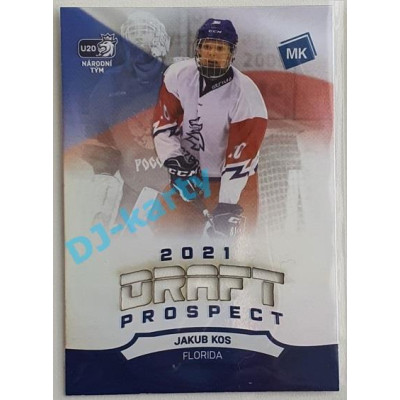 2021 MK reprezentace Jakub Kos #DP6 Draft Prospects Rainbow laser