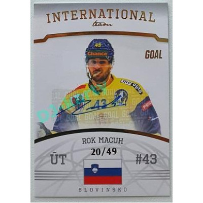 2022/23 Goal Cards Chance Liga 2. série #05 Rok Macuh International Team Autograph xx/49