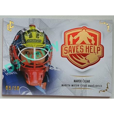 2021/22 Legendary Cards SAVES HELP MEMORABILIA SERIES #SH-003 Marek Čiliak Red xx/50