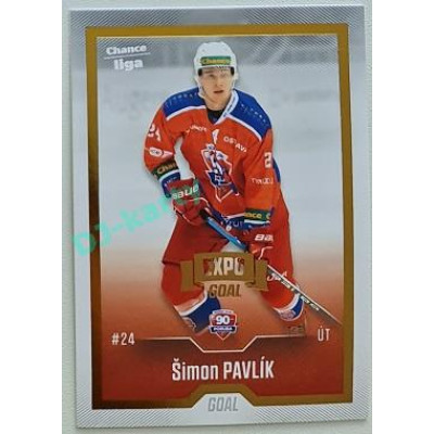 2022/23 Goal Cards Chance Liga 2. série #363 Šimon Pavlík Expo Gold 1 of 3