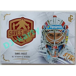 2021/22 Legendary Cards SAVES HELP MEMORABILIA SERIES #SH-004 Daniel Dolejš Red xx/50