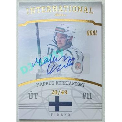 2022/23 Goal Cards Chance Liga 2. série #08 Markus Korkiakoski International Team Autograph xx/49