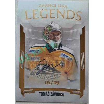 2022/23 Goal Cards Chance Liga 1. série #LL-7 Tomáš Závorka Legends Autograph 05/49