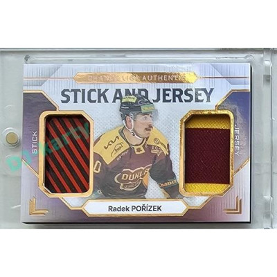 2023/24 Goal cards Chance Liga 2. série #SJ-10 Radek Pořízek Game Used Material Jersey&Stick 15/20