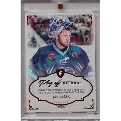 2023 Legendary Cards REKORDY ČESKÉ EXTRALIGY #PW-04 Ján Lašák Play Off Red 03/10