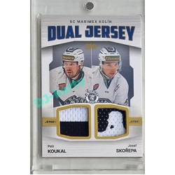2023/24 Goal cards Chance Liga 2. série #JD-15 Petr Koukal / Josef Skořepa Game Used Material Dual Jersey 04/10