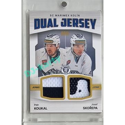 2023/24 Goal cards Chance Liga 2. série #JD-15 Petr Koukal / Josef Skořepa Game Used Material Dual Jersey 04/10