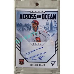 2023/24 Sportzoo ELH 2. serie #AOS-JB Jérémie Blain Across The Ocean Blue Auto 11/25