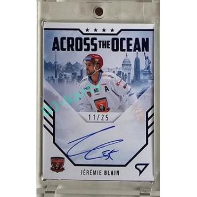 2023/24 Sportzoo ELH 2. serie #AOS-JB Jérémie Blain Across The Ocean Blue Auto 11/25