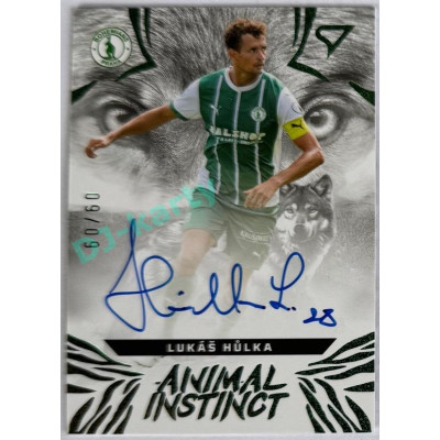 2024/25 Sportzoo Chance Liga 1. série #AIS-LH Lukáš Hůlka Animal Instinct Green Auto 60/60