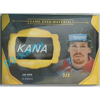 2020/21 OFS 1.série Jan Káňa #GUM-JKÁ 2/2 Game Used Material Black Cut NAMEPLATE