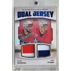 2023/24 Goal cards Chance Liga 2. série #JD-05 Martin Dočekal / Miha Štebih Game Used Material Dual Jersey 05/10