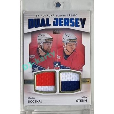2023/24 Goal cards Chance Liga 2. série #JD-05 Martin Dočekal / Miha Štebih Game Used Material Dual Jersey 05/10