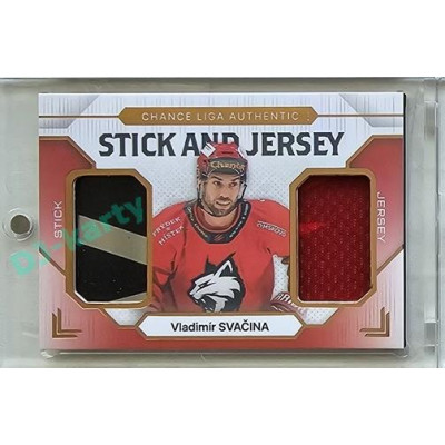 2023/24 Goal cards Chance Liga 2. série #SJ-13 Vladimír Svačina Game Used Material Jersey&Stick 15/20