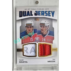 2023/24 Goal cards Chance Liga 2. série #JD-07 Tomáš Šoustal / Petr Mrázek Game Used Material Dual Jersey 05/10