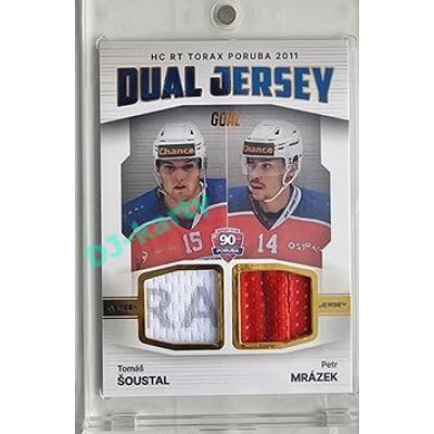 2023/24 Goal cards Chance Liga 2. série #JD-07 Tomáš Šoustal / Petr Mrázek Game Used Material Dual Jersey 05/10