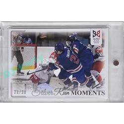 2023/24 Legendary Cards Hlinka Gretzky Cup Young Lions #SRM-02 Jakub Milota zneškodnil 19 střel USA Silver Run Moments Rainbow xx/39